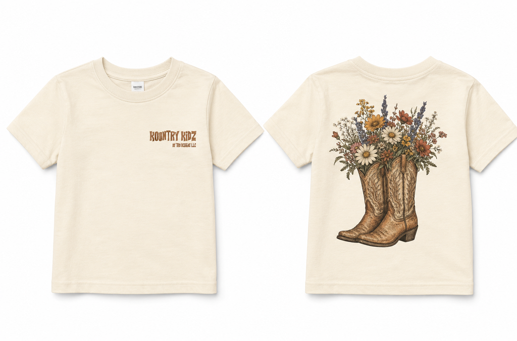 Kountry Kidz Collection, boots with flowers.