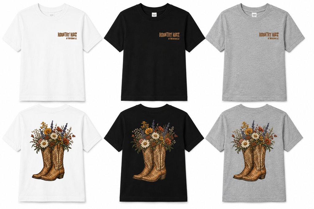 Kountry Kidz Collection, boots with flowers.