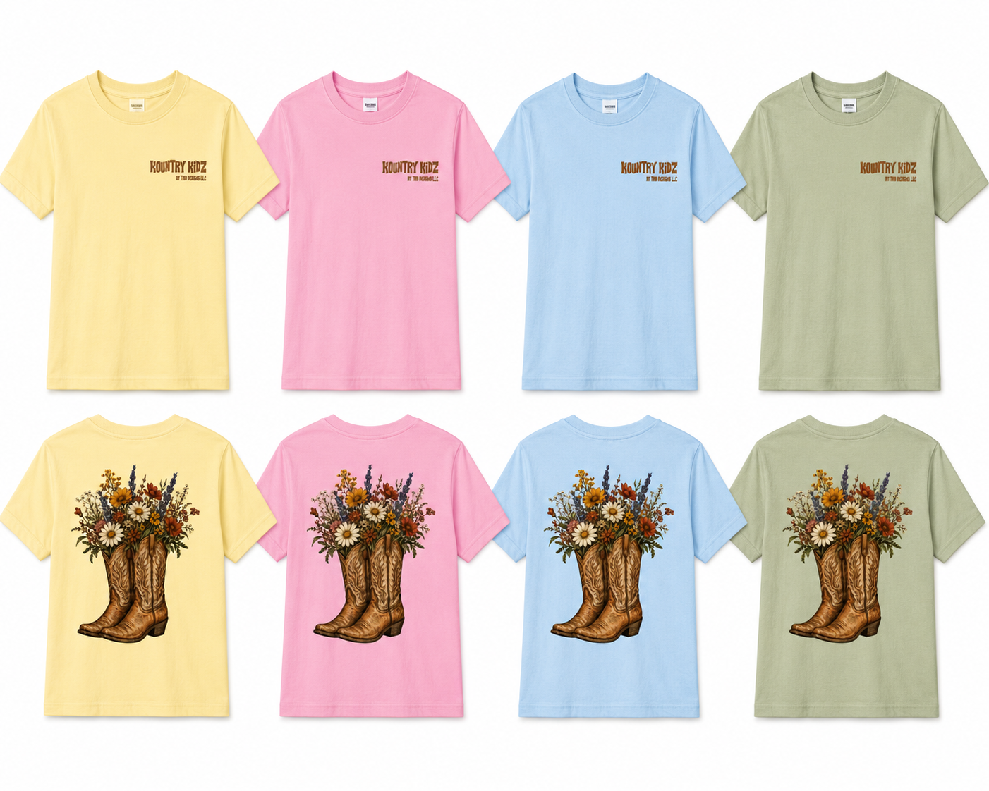 Kountry Kidz Collection, boots with flowers.